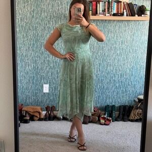 Y2K Green Paisley midi Dress